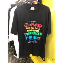 Load image into Gallery viewer, Overpriced Vetements T-shirt 2020 Men Women It is My Birthday Gift colors Print Vetements T-shirts Heterochromatic Letter Tops
