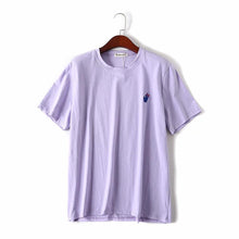 Load image into Gallery viewer, plus size cotton embroidery women loose Lavender tshirts 2020 new summer casual ladies soft t shirts female tops t-shirts
