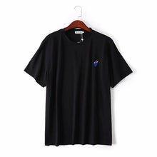 Load image into Gallery viewer, plus size cotton embroidery women loose Lavender tshirts 2020 new summer casual ladies soft t shirts female tops t-shirts
