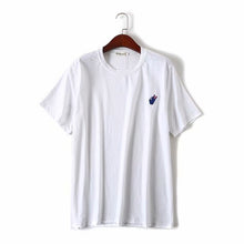 Load image into Gallery viewer, plus size cotton embroidery women loose Lavender tshirts 2020 new summer casual ladies soft t shirts female tops t-shirts
